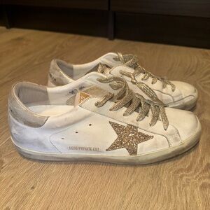 Golden Goose White Sneakers with Gold Star